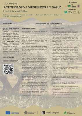 X JORNADAS ACEITE DE OLIVA VIRGEN EXTRA Y SALUD 22 Y 23 ABRIL 2026